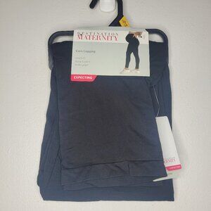 Destination Maternity black core leggings soft stretch ankle NWT size large